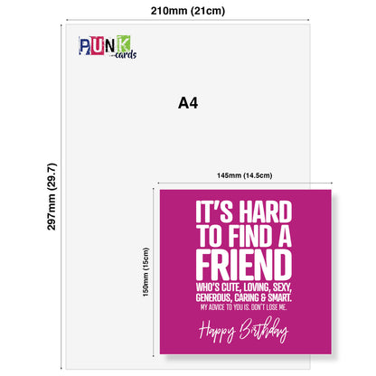 Hard to Find a Friend Like Me – Birthday Card