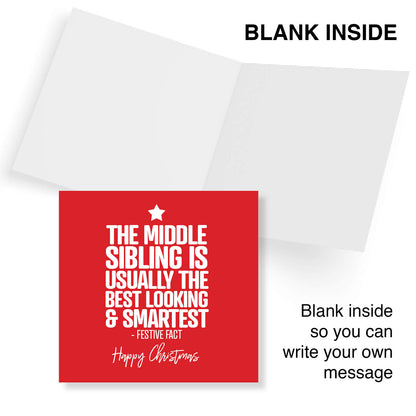 Middle Sibling – Festive Fact Funny Christmas Card