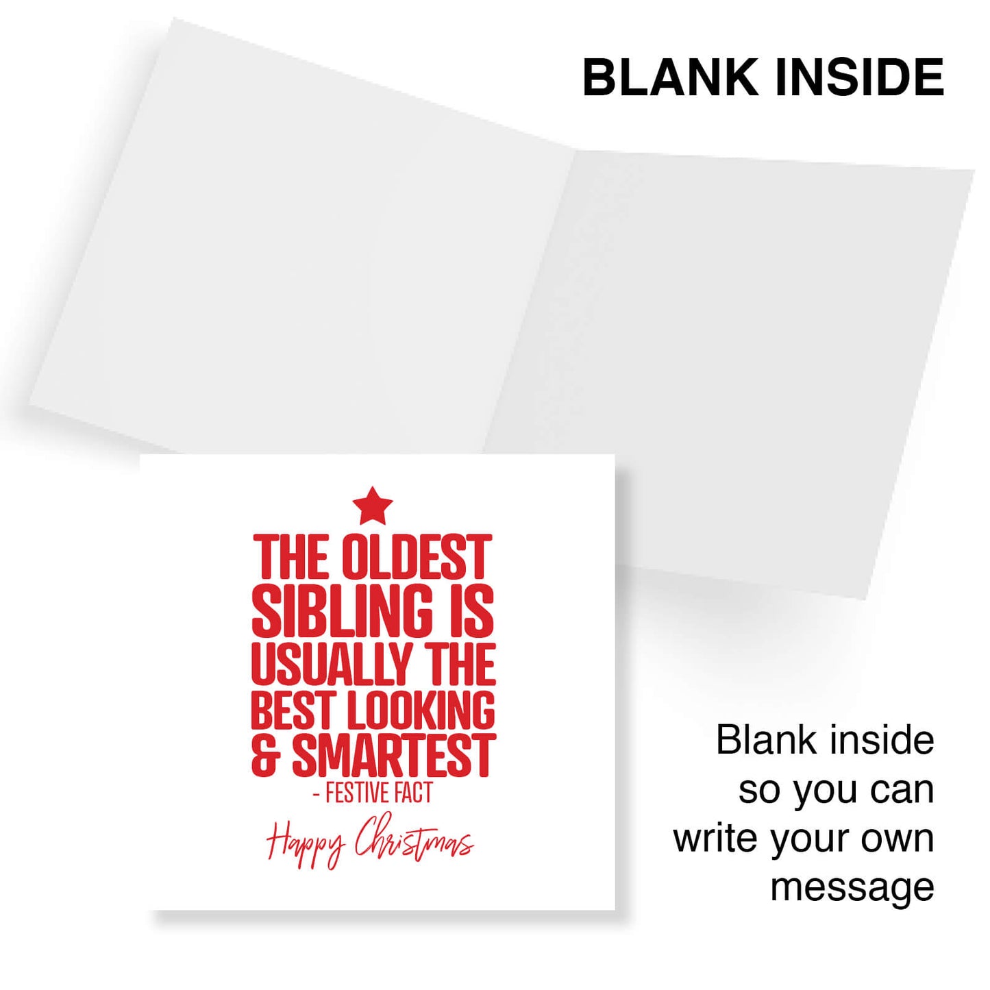 Oldest Sibling – Festive Fact Funny Christmas Card