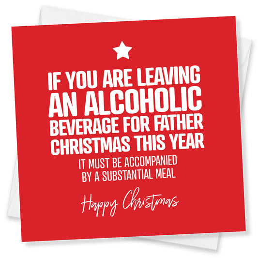Alcohol for Father Christmas – Funny Xmas Card