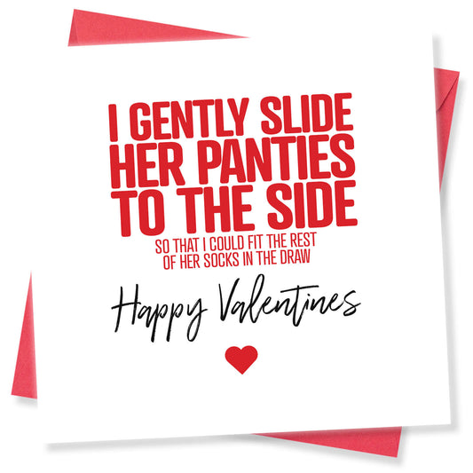 Slide Her Panties (To Fit Socks) - Valentine's Day Card