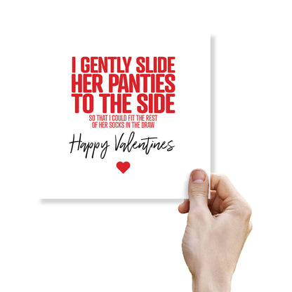 Slide Her Panties (To Fit Socks) - Valentine's Day Card