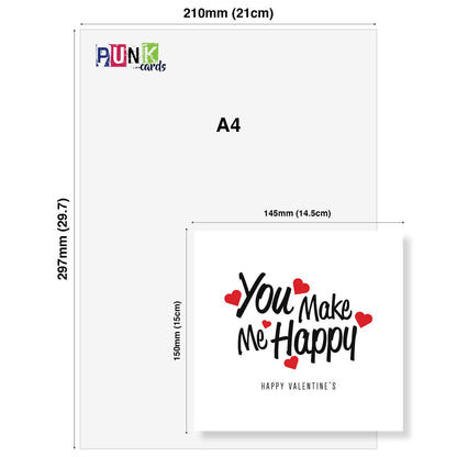 You Make Me Happy Valentine's Card