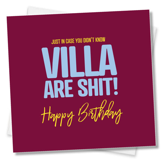 Villa Are Shit - Birthday Card
