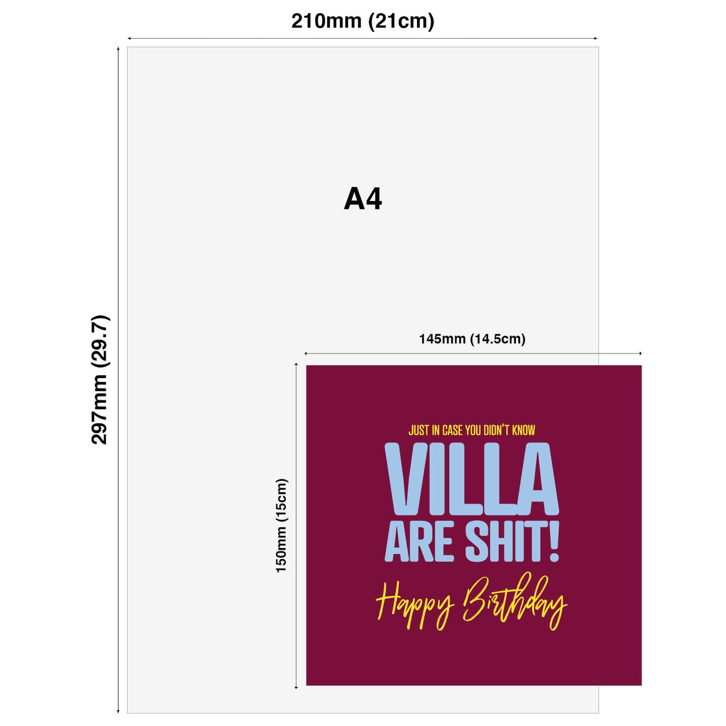 Villa Are Shit - Birthday Card