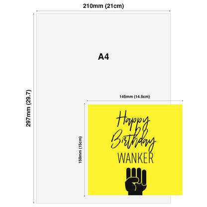 Happy Birthday Wanker – Raised Fist Card