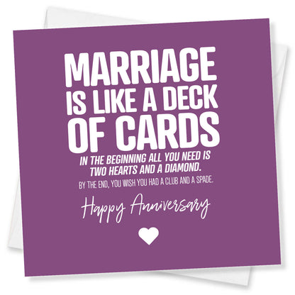 Marriage Is Like A Deck Of Cards In The Beginning All You Need Is Two Hearts