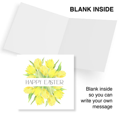 Yellow Tulips Easter Wreath Card