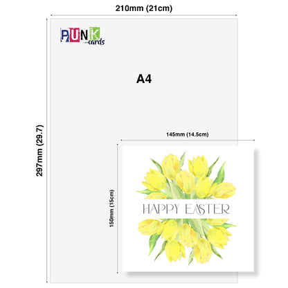 Yellow Tulips Easter Wreath Card