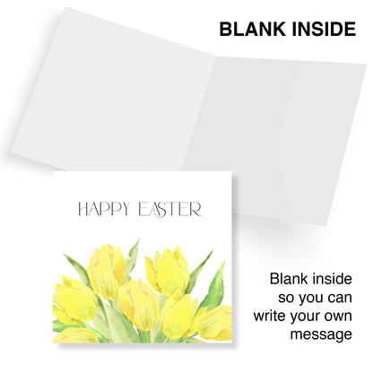 Single Row Yellow Tulips Card