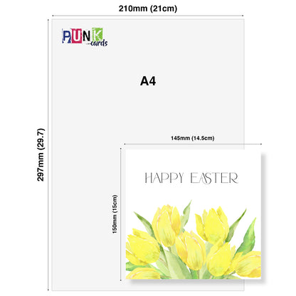Single Row Yellow Tulips Card