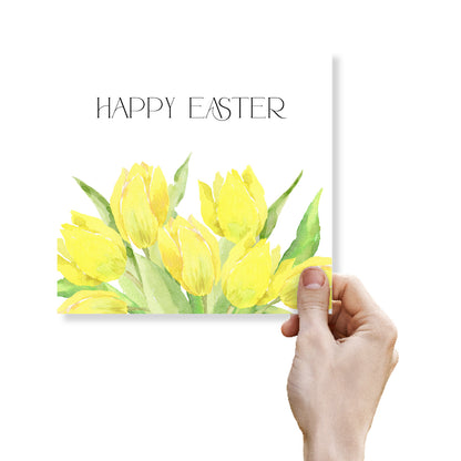 Single Row Yellow Tulips Card