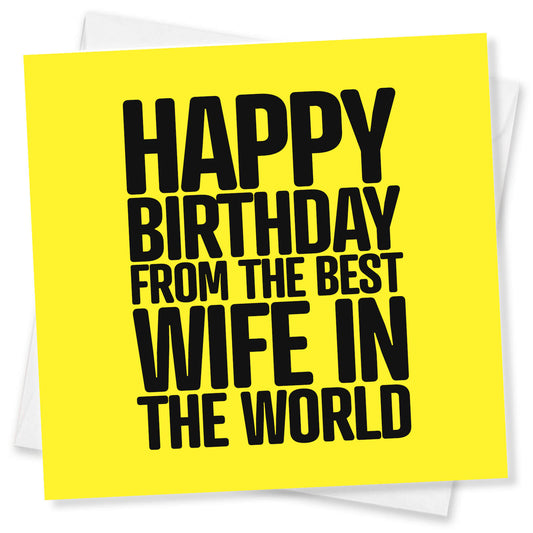Happy Birthday From the Best Wife in the World - Humorous Card