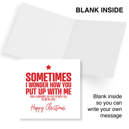 How You Put Up With Me – Funny Couples Christmas Card
