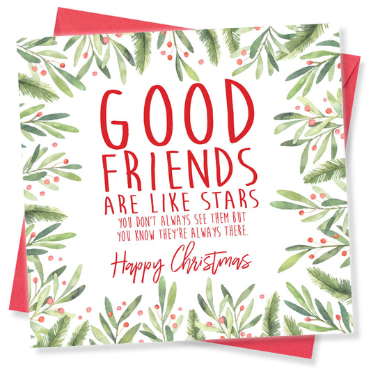 Good Friends Are Like Stars - Christmas Card
