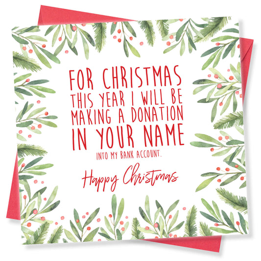 Donation In Your Name – Christmas Card