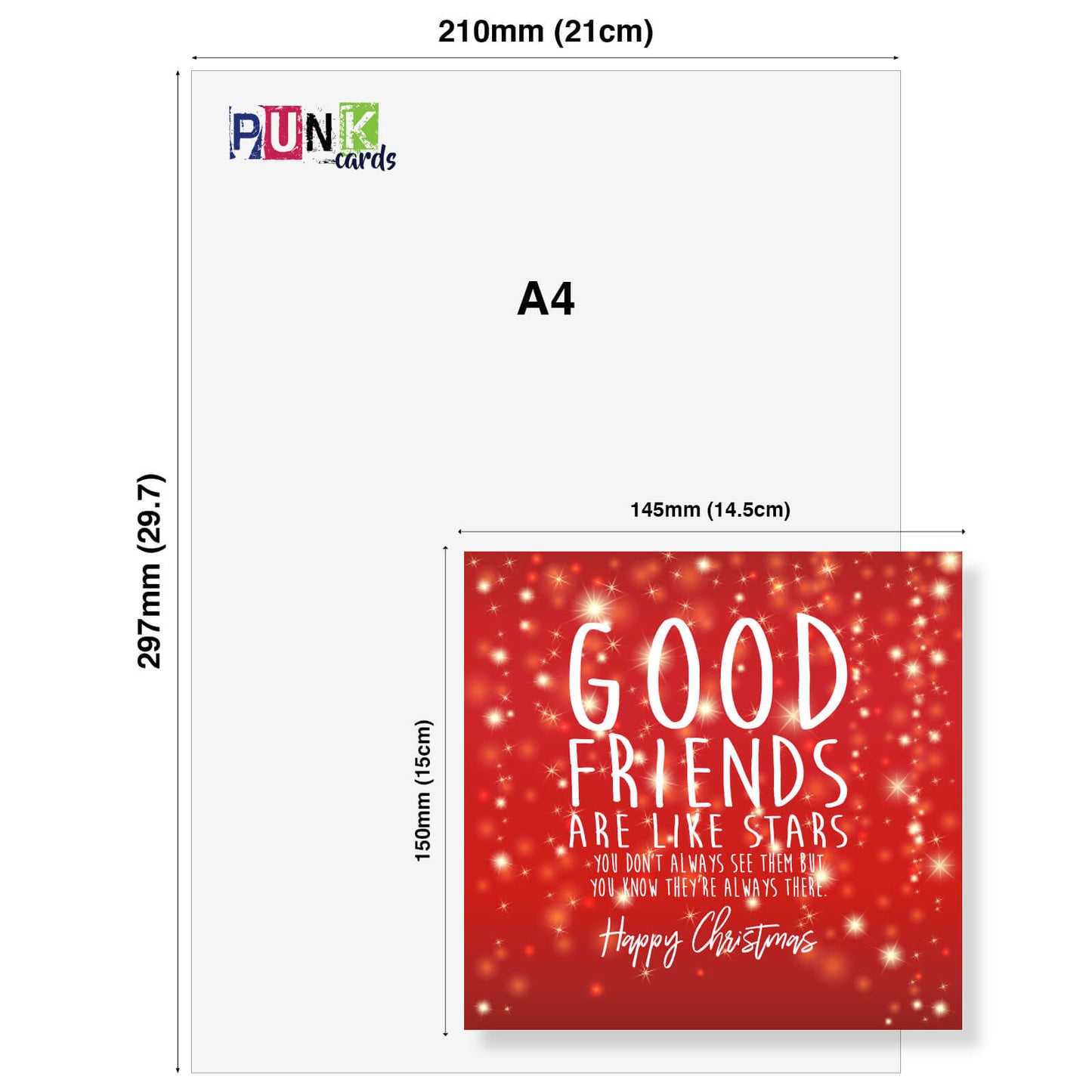 Good Friends Are Like Stars Christmas Card**