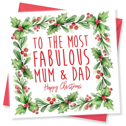 Christmas Card – "To The Most Fabulous Mum & Dad"