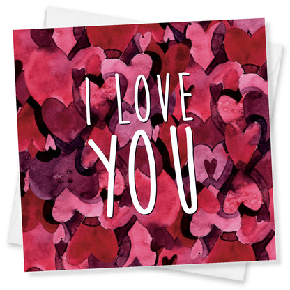 I Love You (Watercolour Hearts)