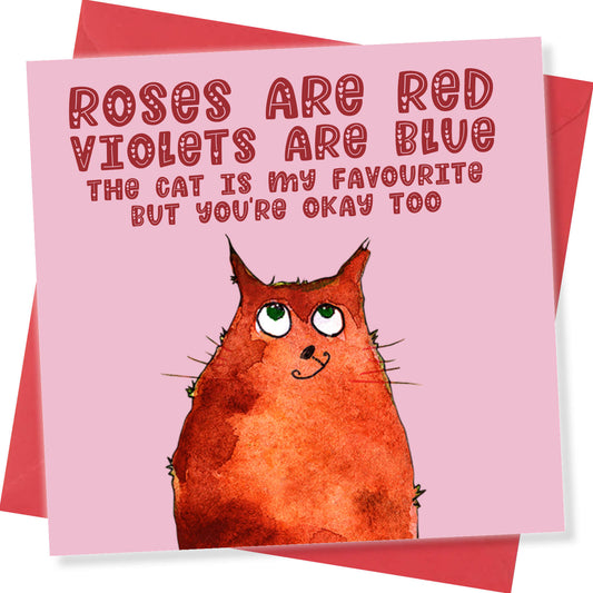 The Cat Is My Favourite – Funny Pet-Lover Birthday Card