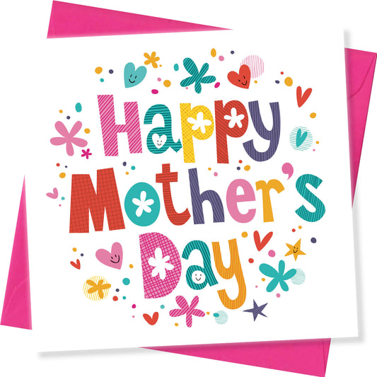 "Happy Mother’s Day – Colourful Block Letters"
