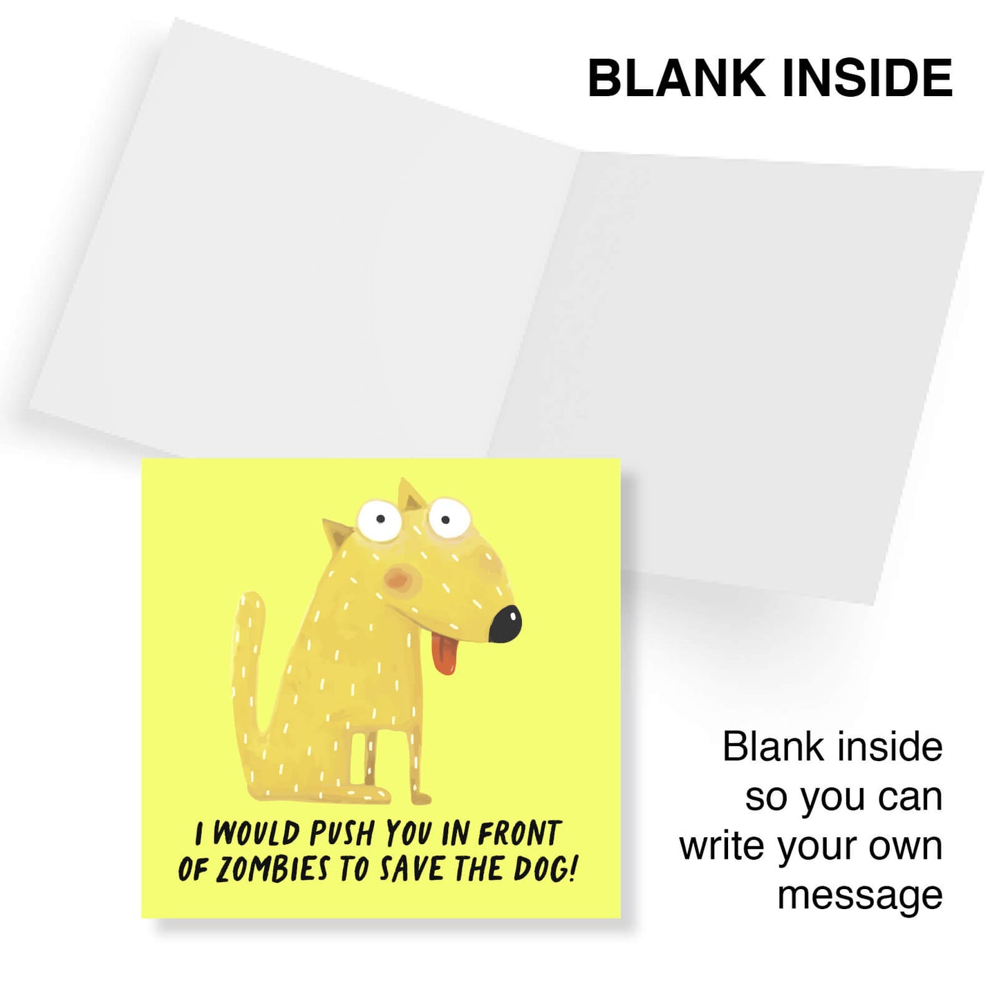 Push You to Save the Dog – Funny Zombie Card