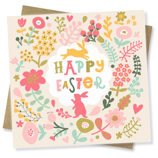 Floral Bunny Easter Card