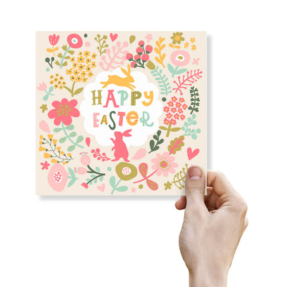 Floral Bunny Easter Card