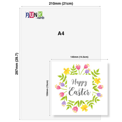 Wreath of Flowers Easter Card