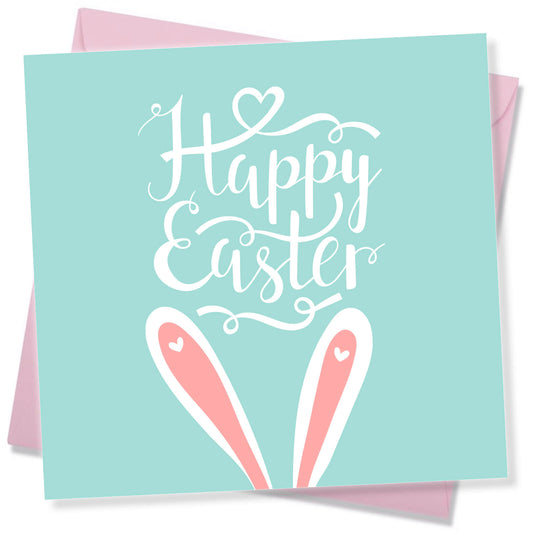 Bunny Ears Pastel Easter Card