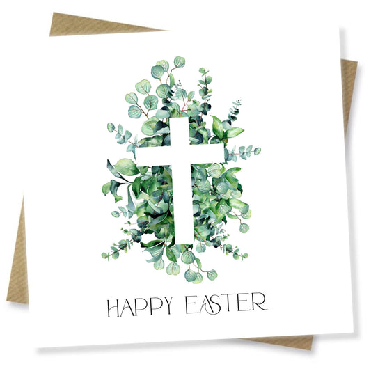 Cross & Greenery Easter Card