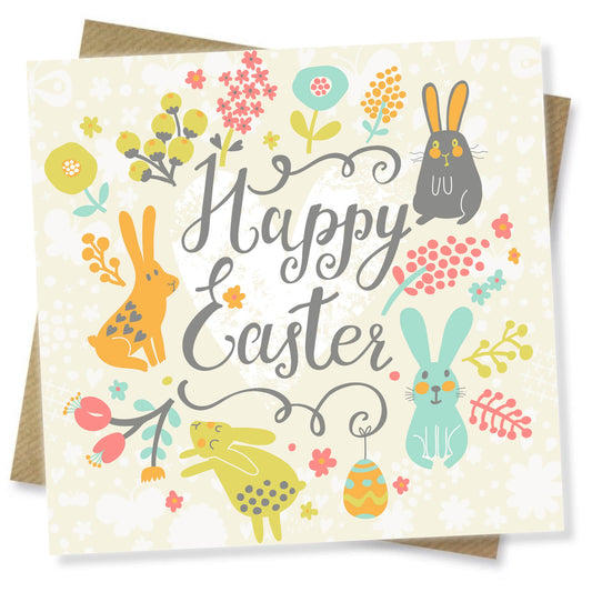 Cute Bunny Parade Easter Card