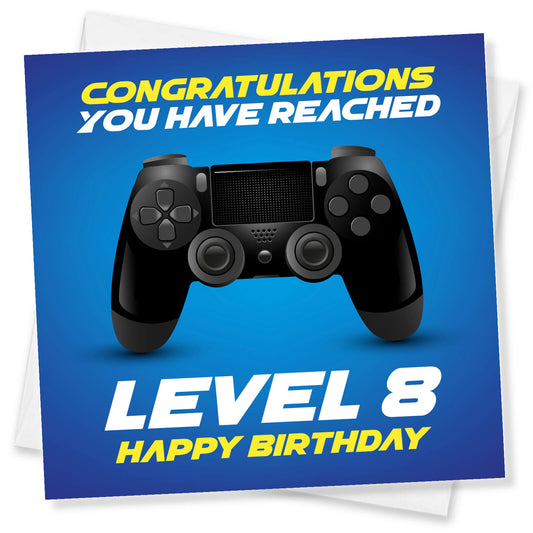 Level 8 – Happy Birthday Gamer Card