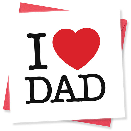 I Heart Dad (White Background, Red Heart)