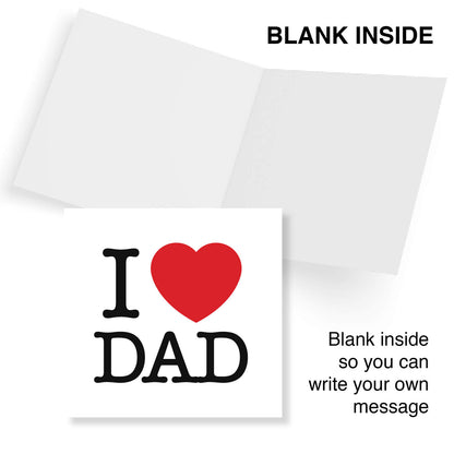 I Heart Dad (White Background, Red Heart)