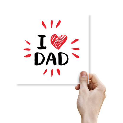 I Heart Dad (Scribbled Heart, Red Bursts)