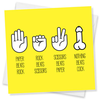 Nothing Beats Cock – Rude Rock Paper Scissors Card
