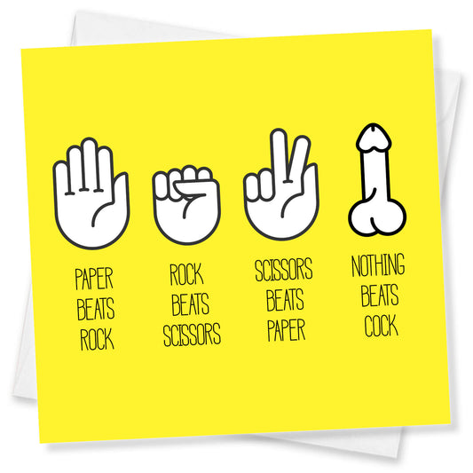 Nothing Beats Cock – Rude Rock Paper Scissors Card