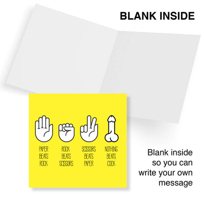 Nothing Beats Cock – Rude Rock Paper Scissors Card