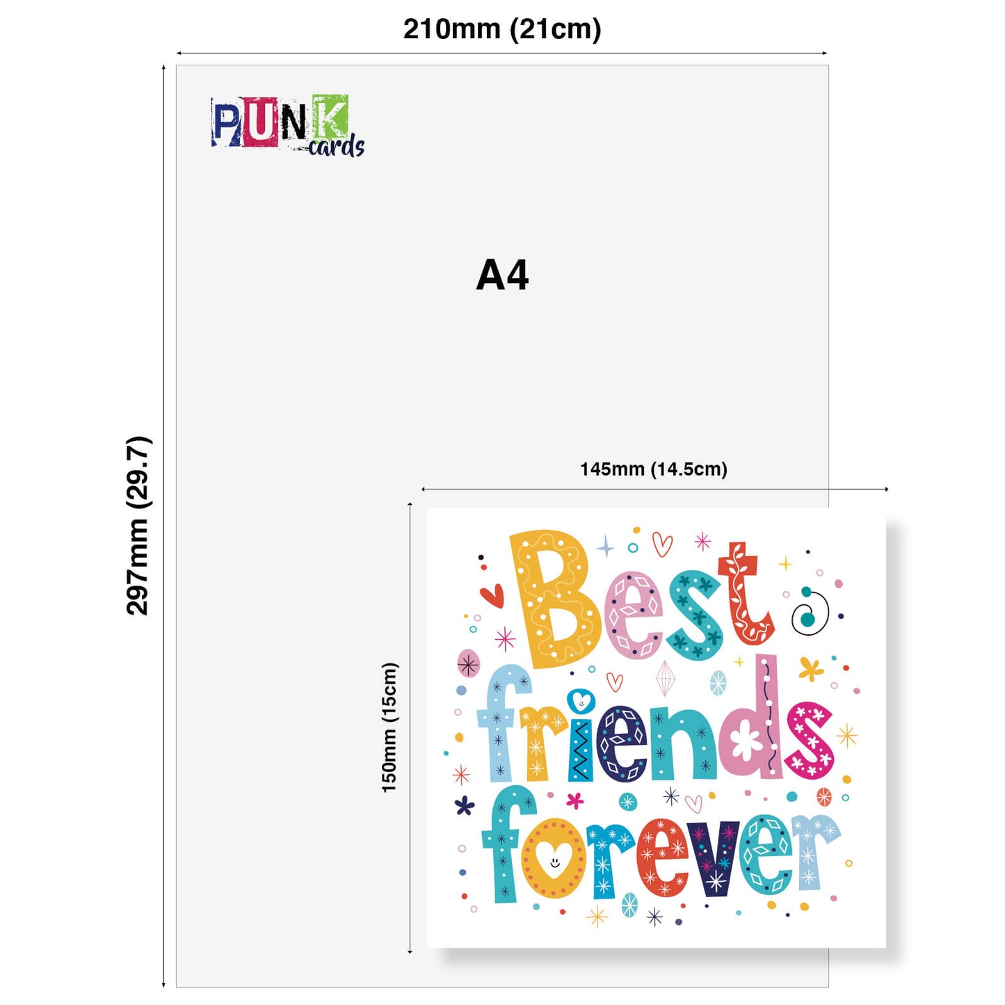 Best Friends Forever – Colourful Letters Card