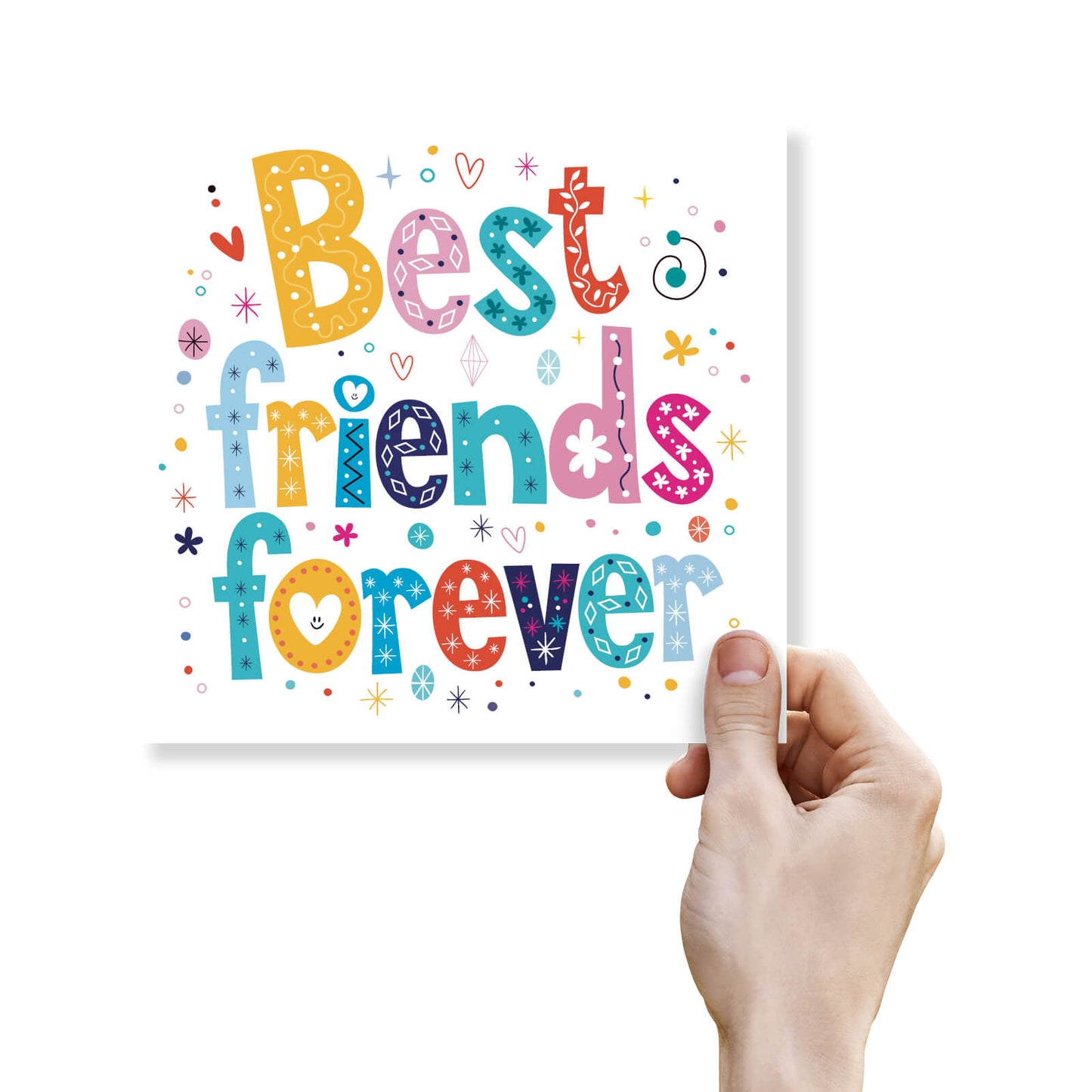 Best Friends Forever – Colourful Letters Card
