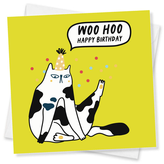 Woo Hoo! Happy Birthday – Party Cat Card