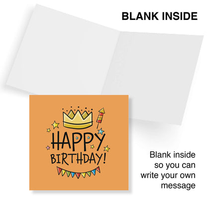 Happy Birthday – Crown & Bunting Card