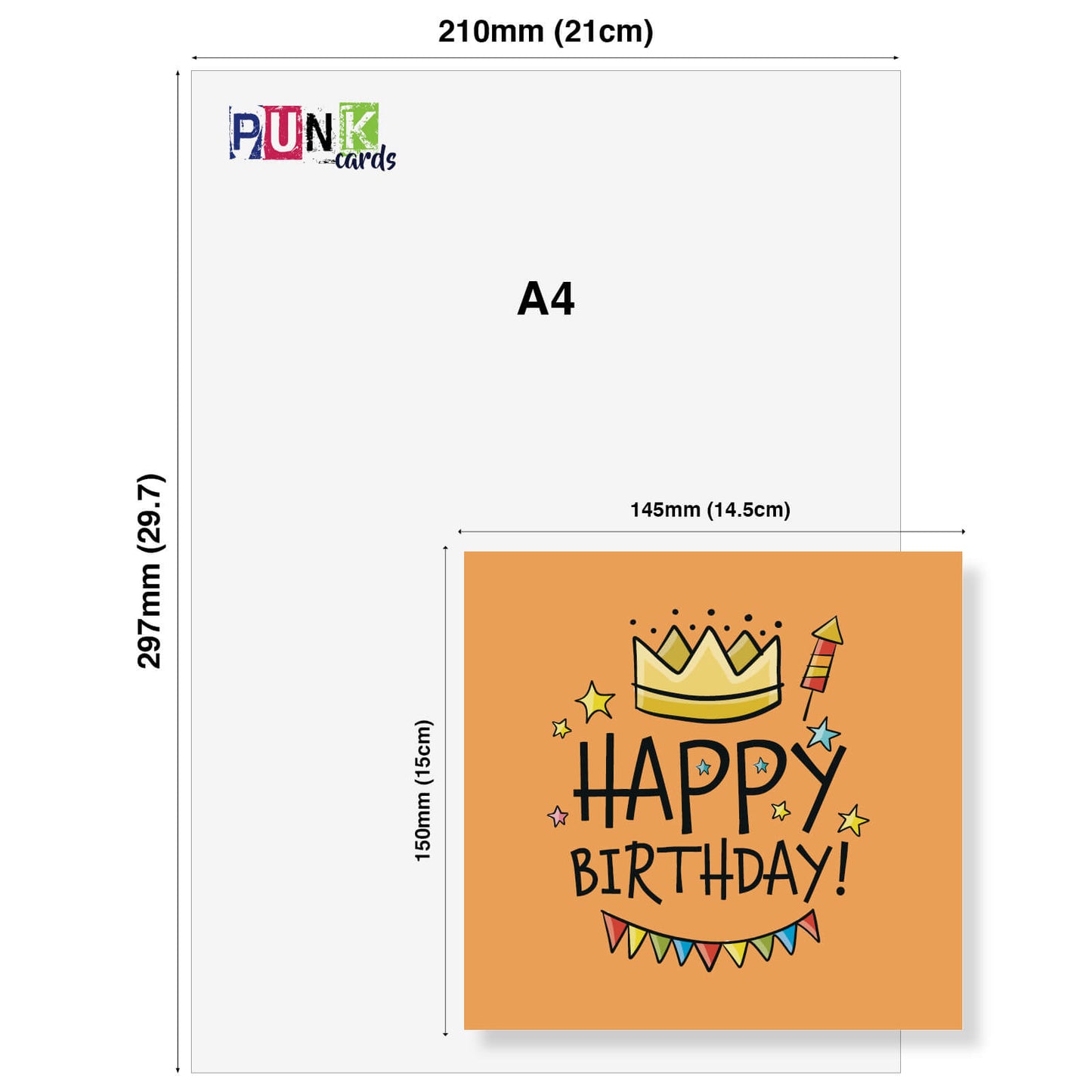 Happy Birthday – Crown & Bunting Card