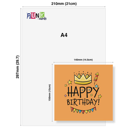 Happy Birthday – Crown & Bunting Card