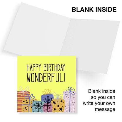 Happy Birthday Wonderful – Yellow Gift Card