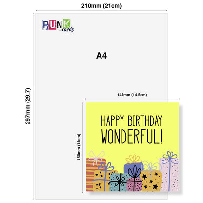 Happy Birthday Wonderful – Yellow Gift Card