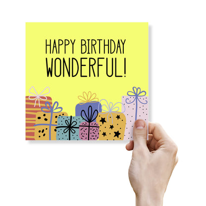 Happy Birthday Wonderful – Yellow Gift Card