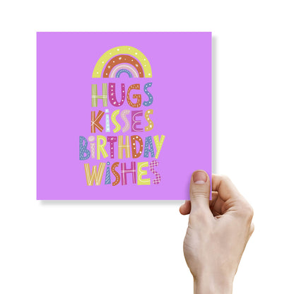 Hugs, Kisses, Birthday Wishes – Rainbow Card