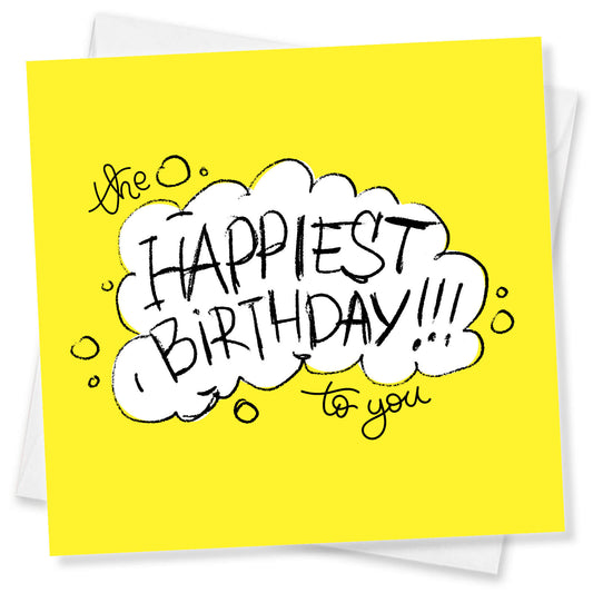 The Happiest Birthday – Yellow Birthday Card